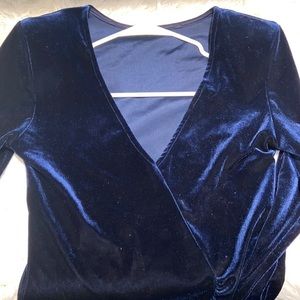 Woman’s long suede dark blue dress size Medium